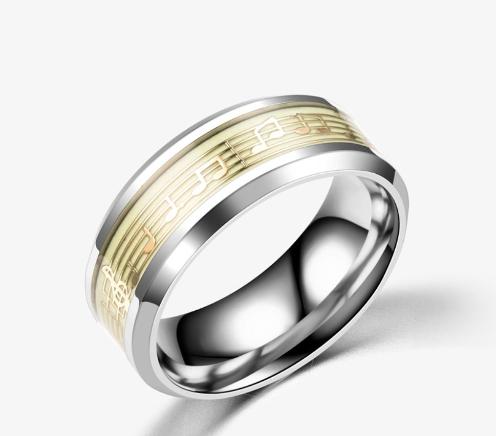 Luminous music five-line music score ring