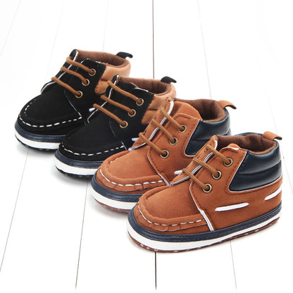 Lacing solid color casual walking shoes