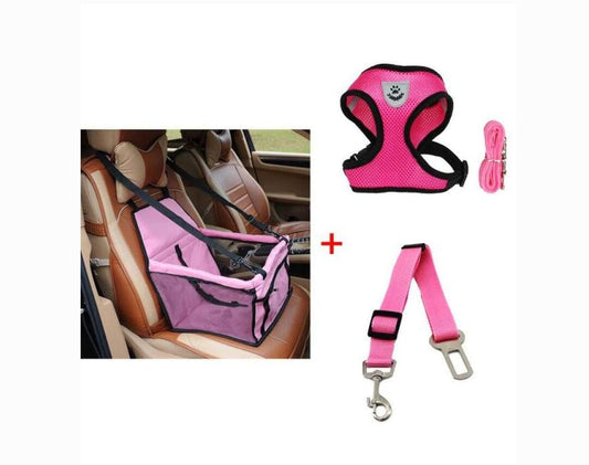 Luxury Pet's Safety Car Seat Carrier + Premium Harness & Leash set + Car Safety Belt