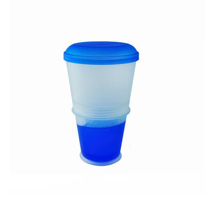 On-The-Go Dual Cereal Cup with Foldable Spoon