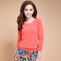 Winter Cashmere Jumper Slim Fit Plus Size Solid Color Round Neck for Women