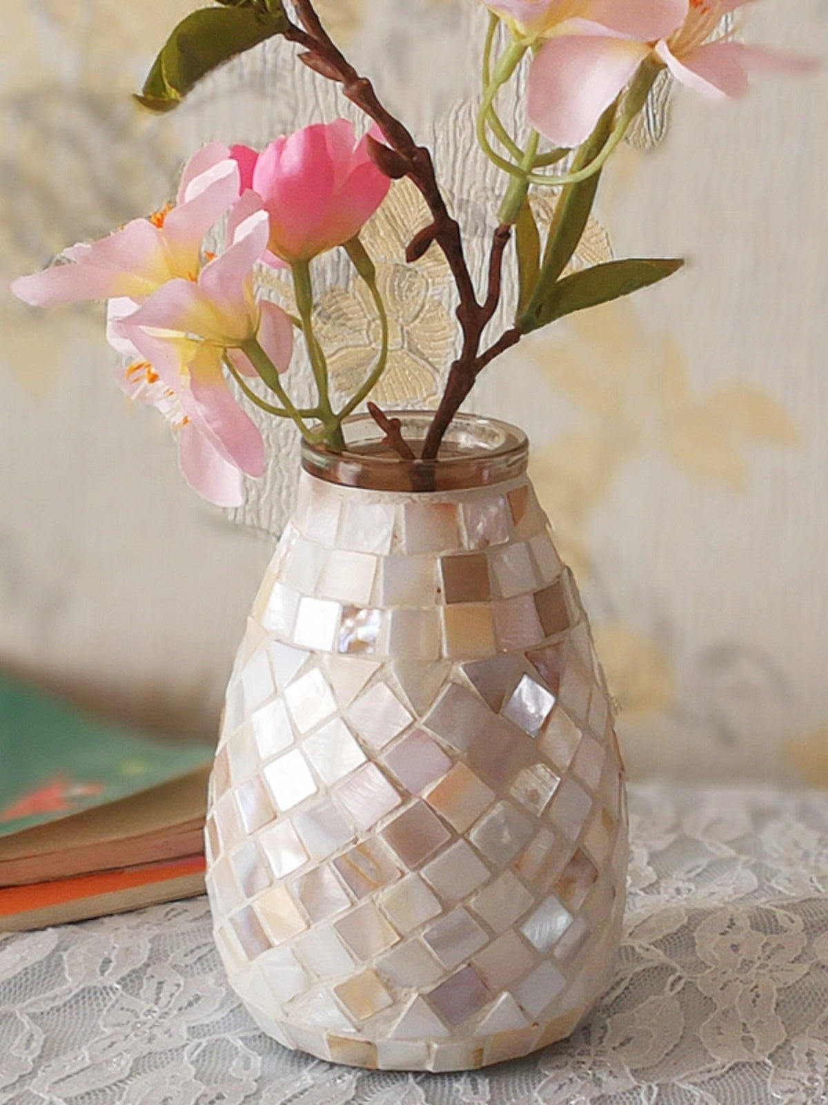 Nordic Light Mosaic Glass Vase Home Office
