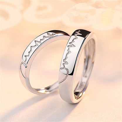 New Product Love Electrocardiogram Ring Love Ripple Ring Simple Japanese And Korean Style For Your Heartbeat Ring Douyin Same Style