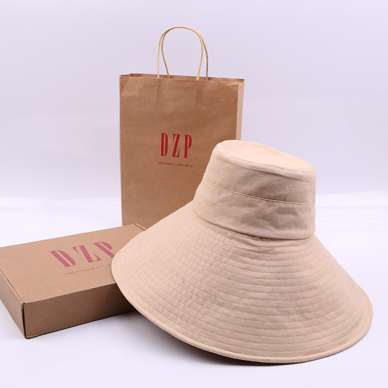 Japanese solid color big brim fisherman''s Hat