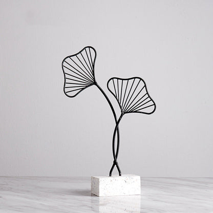 Iron Terrazzo Leaf Style Table Top Decoration
