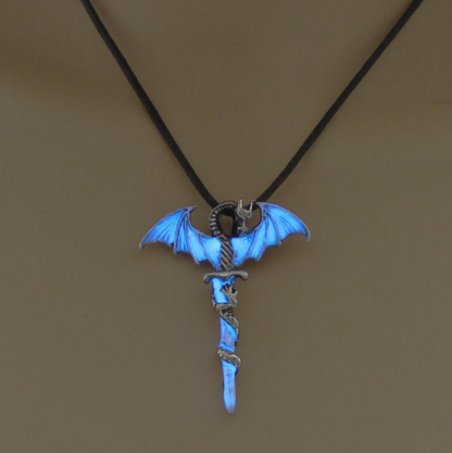 Glow In The Dark Dragon Sword Necklace