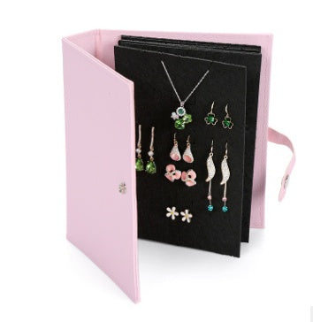 Shore non-portable creative jewelry jewelry storage box Leather earring earring storage book Jewelry album box