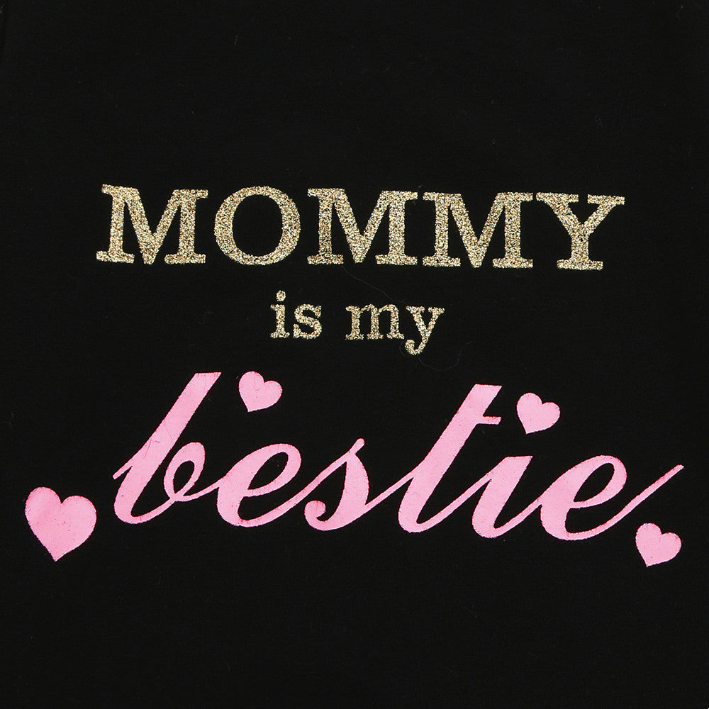 Girls' Fashion Casual Short-sleeved Printed Romper Bow Mesh Skirt Suit