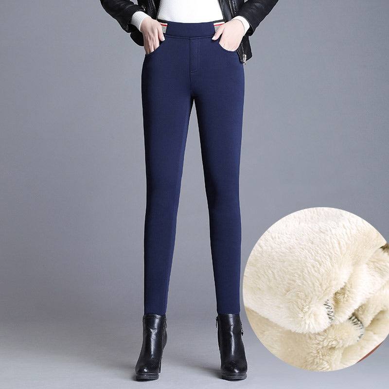 Thicken plus size stretch casual pants