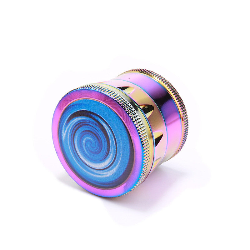 Creative Colorful Drum-shaped Abstract Pattern Smoke Grinder