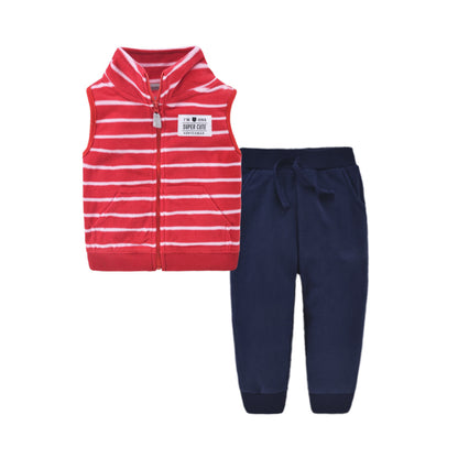 Children's vest two-piece baby cardigan vest set