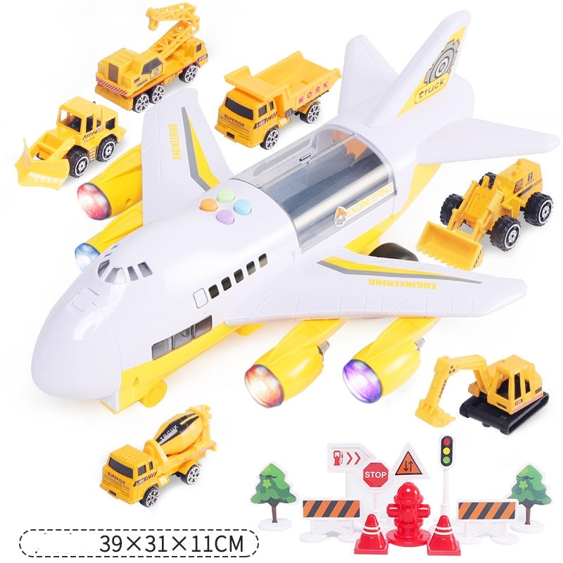 Children's Music Story Simulation Track Inertia Toy Aircraft Storage Passenger Plane Police Fire Rescue Baby Boy Toy Car