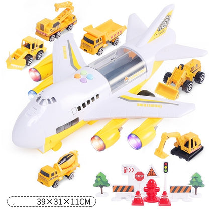 Children's Music Story Simulation Track Inertia Toy Aircraft Storage Passenger Plane Police Fire Rescue Baby Boy Toy Car