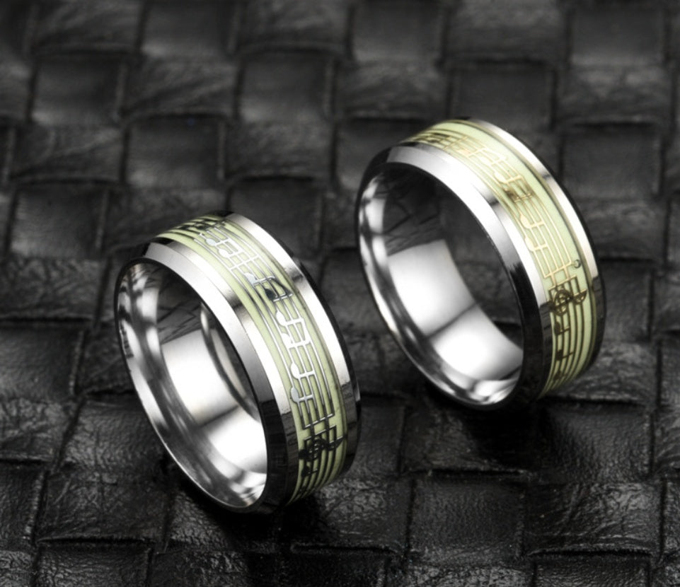Luminous music five-line music score ring