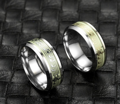 Luminous music five-line music score ring