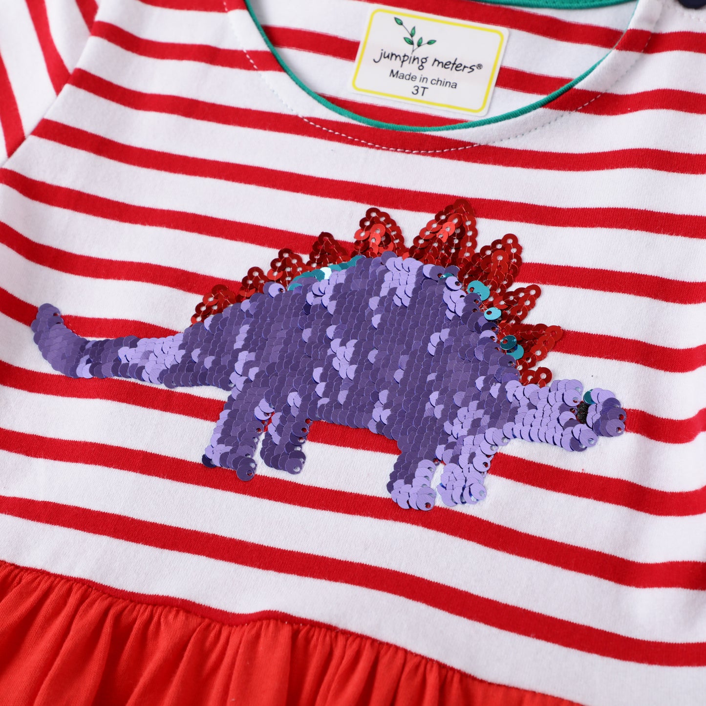 Long Sleeve Rainbow Skirt Children's Embroidered Sequin Dress