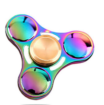 Zinc alloy rotating toy UFO triangle leaf finger gyro colorful fingertip gyro