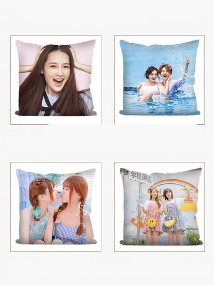 DIY Custom Photo Car Sofa Real-life Double-sided Logo Quilt Dual-use Cushion