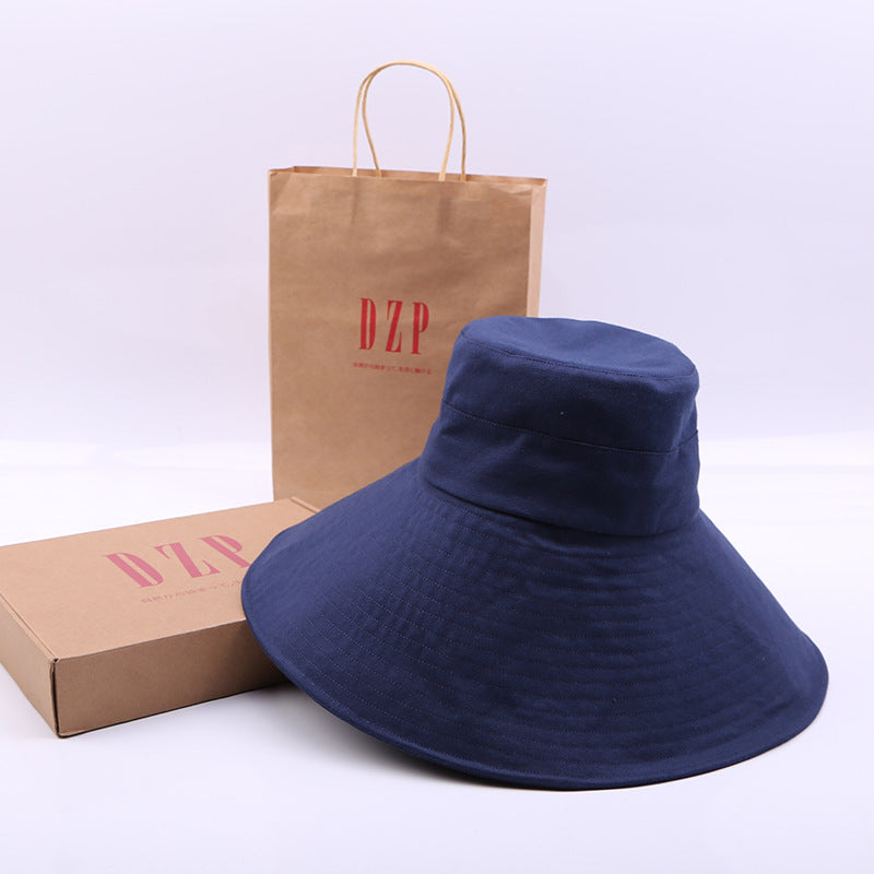 Japanese solid color big brim fisherman''s Hat