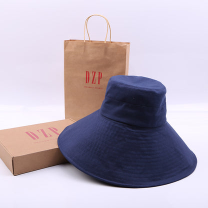 Japanese solid color big brim fisherman''s Hat