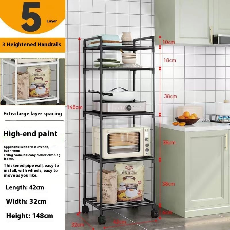 Kitchen Shelf Trolley Floor Multi-layer Household Storage Rack