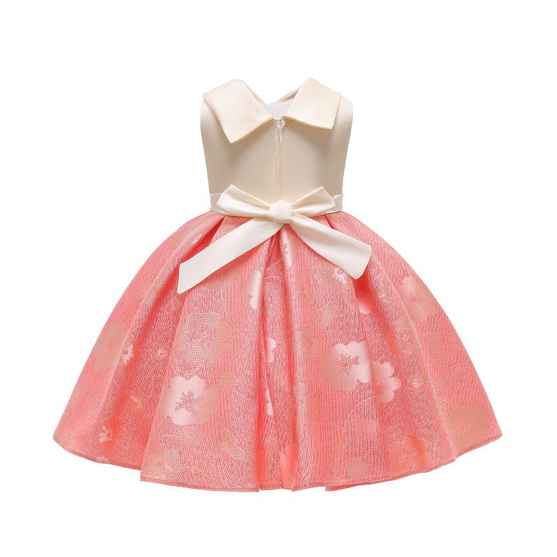 V Neck Flower Temperament Children's Wear