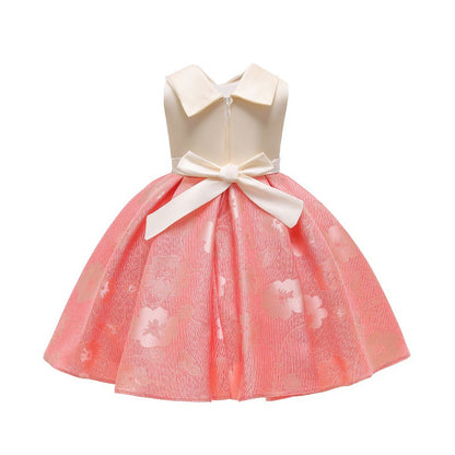 V Neck Flower Temperament Children's Wear