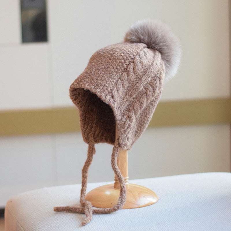 Cute Braid Woolen Cap Women