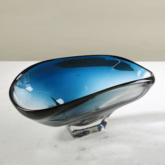 Extra-large Blue Glass Fruit Bowl Ornament