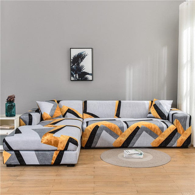 Geometric Printing Elastic Milk Silk Non-slip Sofa Cover