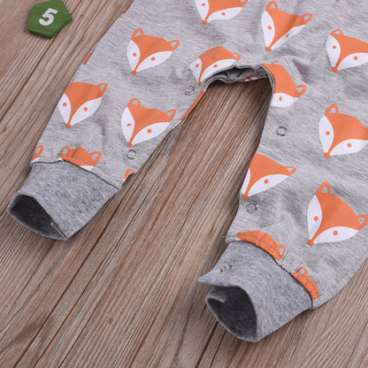 Cartoon fox Romper long sleeve creeper