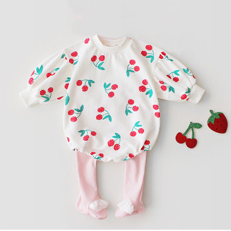 Children's cherry print romper