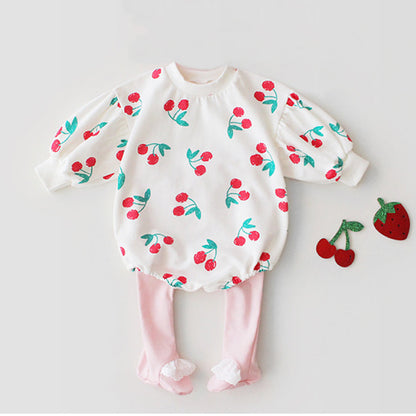 Children's cherry print romper