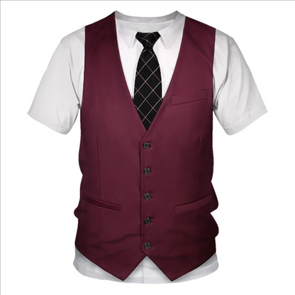 Vest uniform 3D digital print T-shirt
