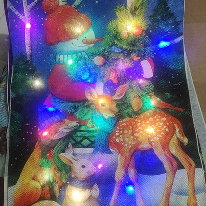 Outdoor Decoration Christmas With Lights Garden Flag