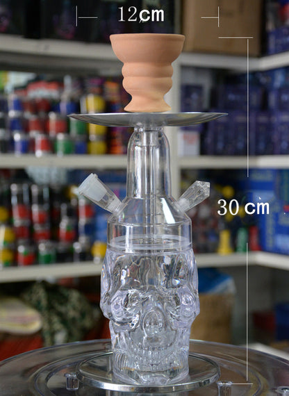 GREEN Arabian Acrylic Hookah With Illuminated Skull LIGHTS