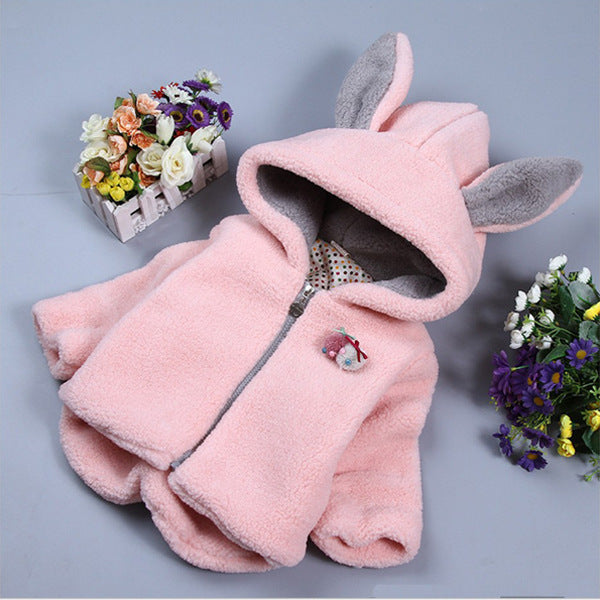 Plush thick rabbit ears children's clothing