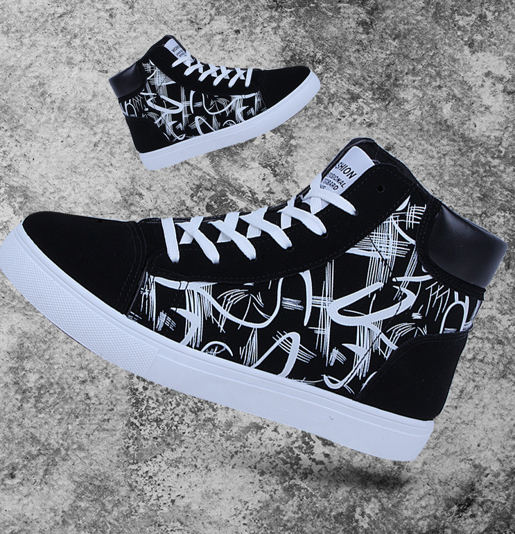 New creative single graffiti design Spring high top shoes Authentic Edition men's shoes