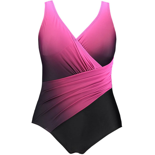 New purple and black swimsuit Women's high waist skirt plus size