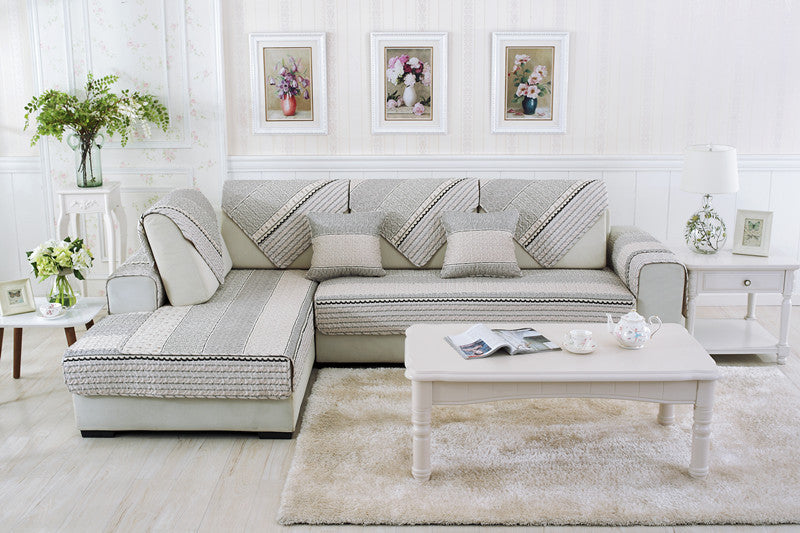 High-end Cotton Sofa Cushion Simple Cloth Modern Cotton Twill Four Seasons Non-slip Cushion Summer Sofa Covers