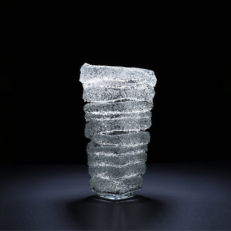 Handmade Light Luxury Transparent Glacier Glass Vase