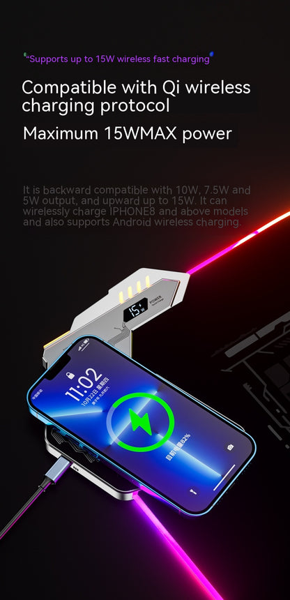 RGB Wireless Charging Mouse Pad with LED Lights for Gaming and Office Use