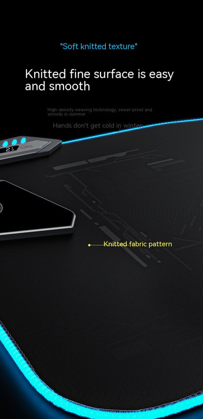 RGB Wireless Charging Mouse Pad with LED Lights for Gaming and Office Use