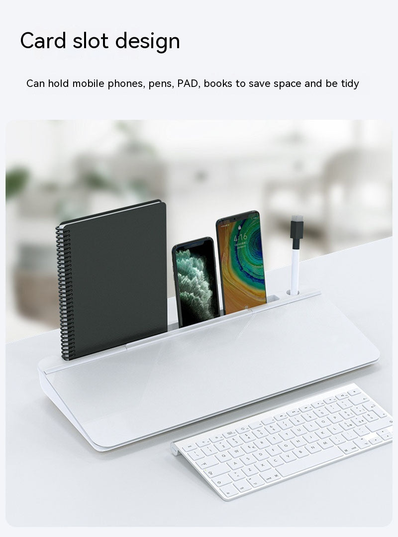 Computer Desktop Keyboard Portable Erasable Message Note Board Office Storage Box