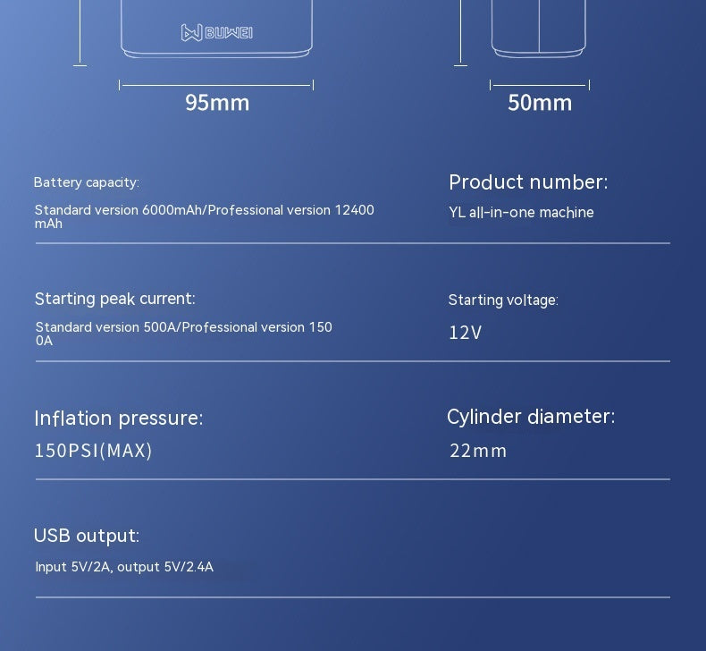 Automobile Emergency Start Power Source All-in-one Machine With Electric Treasure