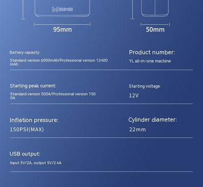 Automobile Emergency Start Power Source All-in-one Machine With Electric Treasure