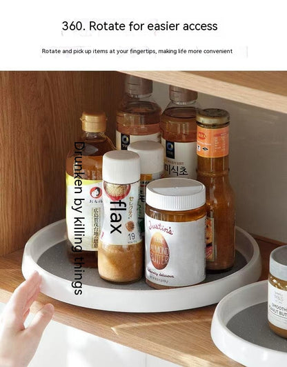Kitchen Rotary Tray Seasoning Utensils Storage Rack Desktop Tray