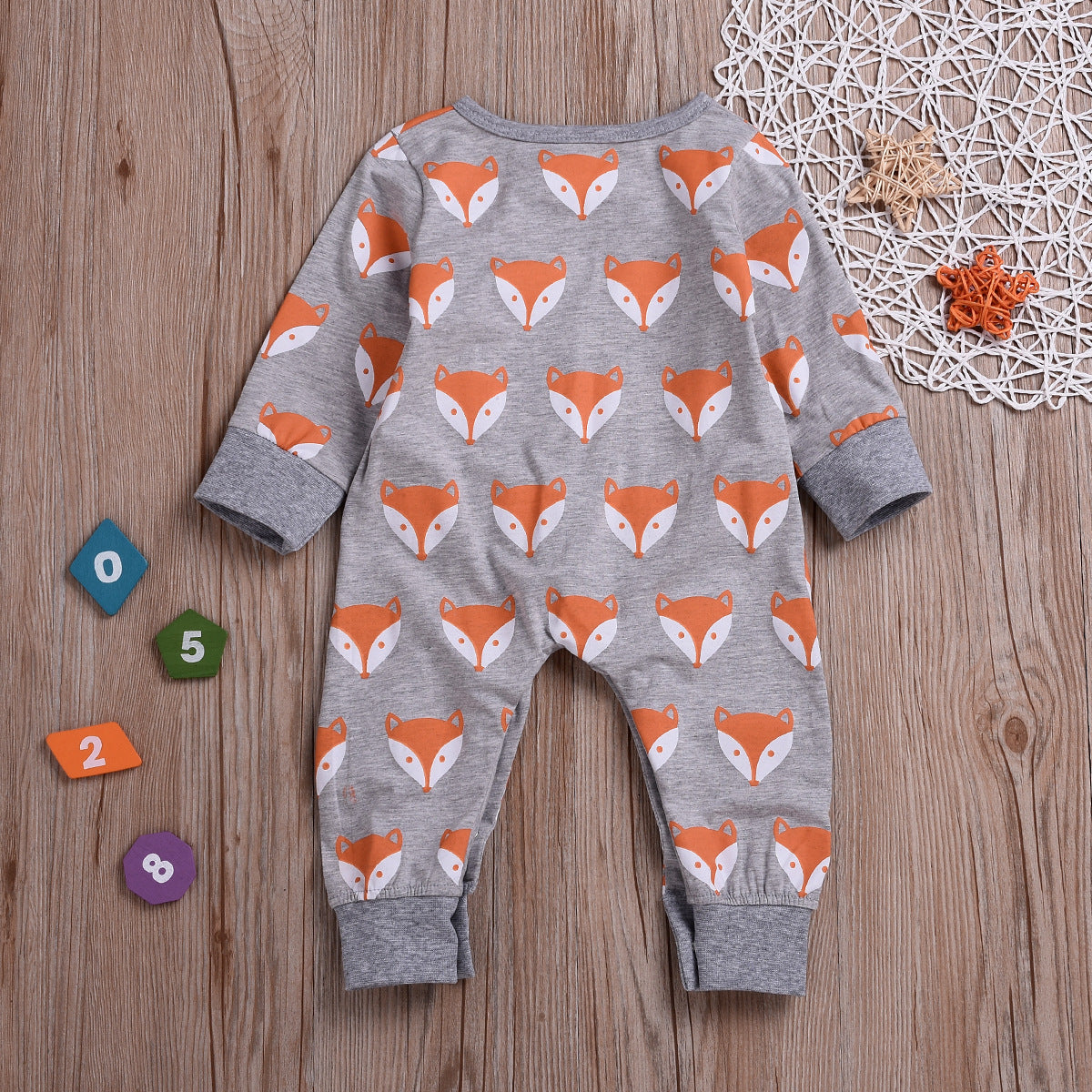 Cartoon fox Romper long sleeve creeper