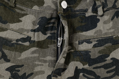 American Retro Camouflage Bell-bottom Pants Men