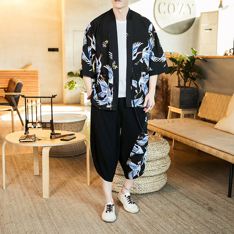 Linen fashion plus size Chinese style suit